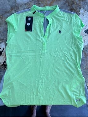 LG Neon Yellow Short-Sleeve Polo Tunic